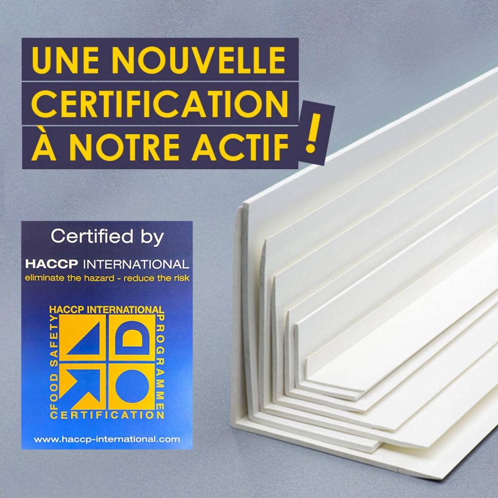 Système de profilés et de plaques certifié par HACCP International pour la France