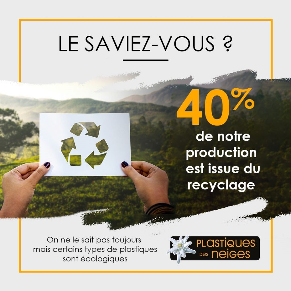 40% de la production de Plastiques des Neiges issue du recyclage